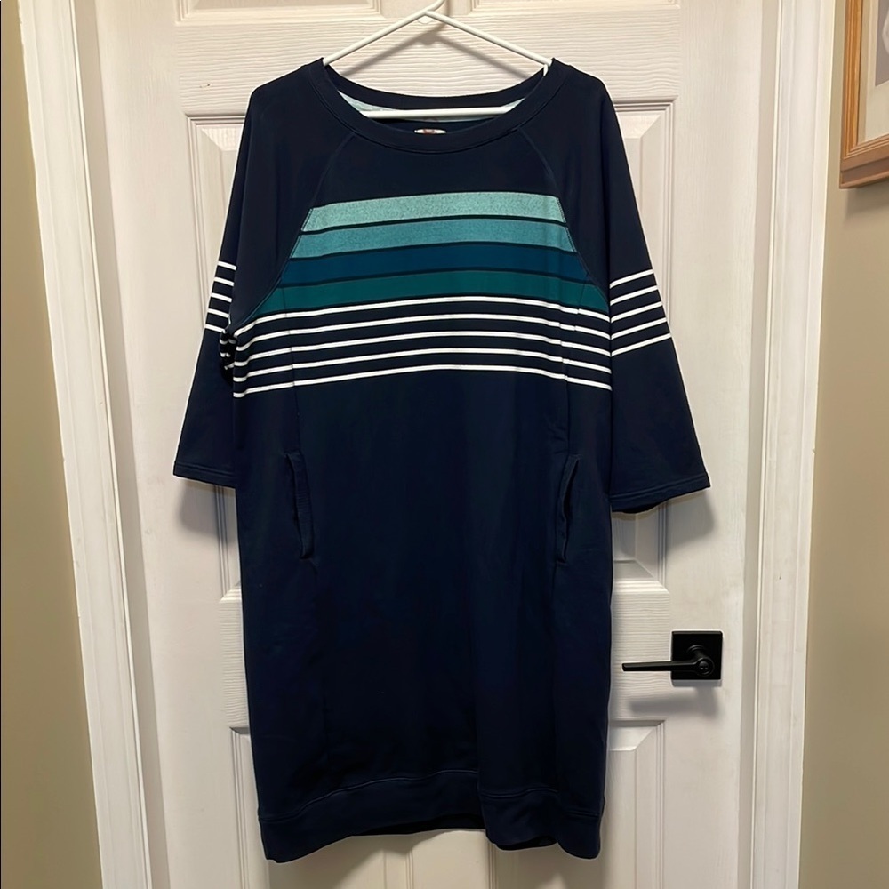 L.L. Bean | 24/7 | Sweatshirt | Blue | Stripped| 3/4 Sleeve |Dress| Size XL P